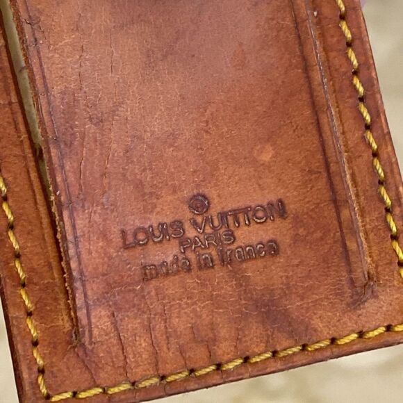 Vintage Louis Vuitton Vachetta Leather Luggage Tag & Poignet - Picture 6 of 13